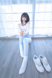 [Welfare COS] Lolita Sakura Ban Mayu - Blauw en wit raster