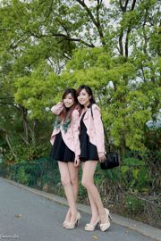 Hai chị em sinh đôi Đài Loan cực kỳ trong sáng và ngọt ngào Chụp ảnh ngoài trời tươi